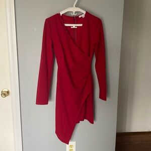 Red Long-Sleeved Dress